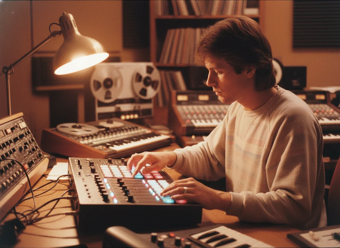 80s drum machine and beatbox setup