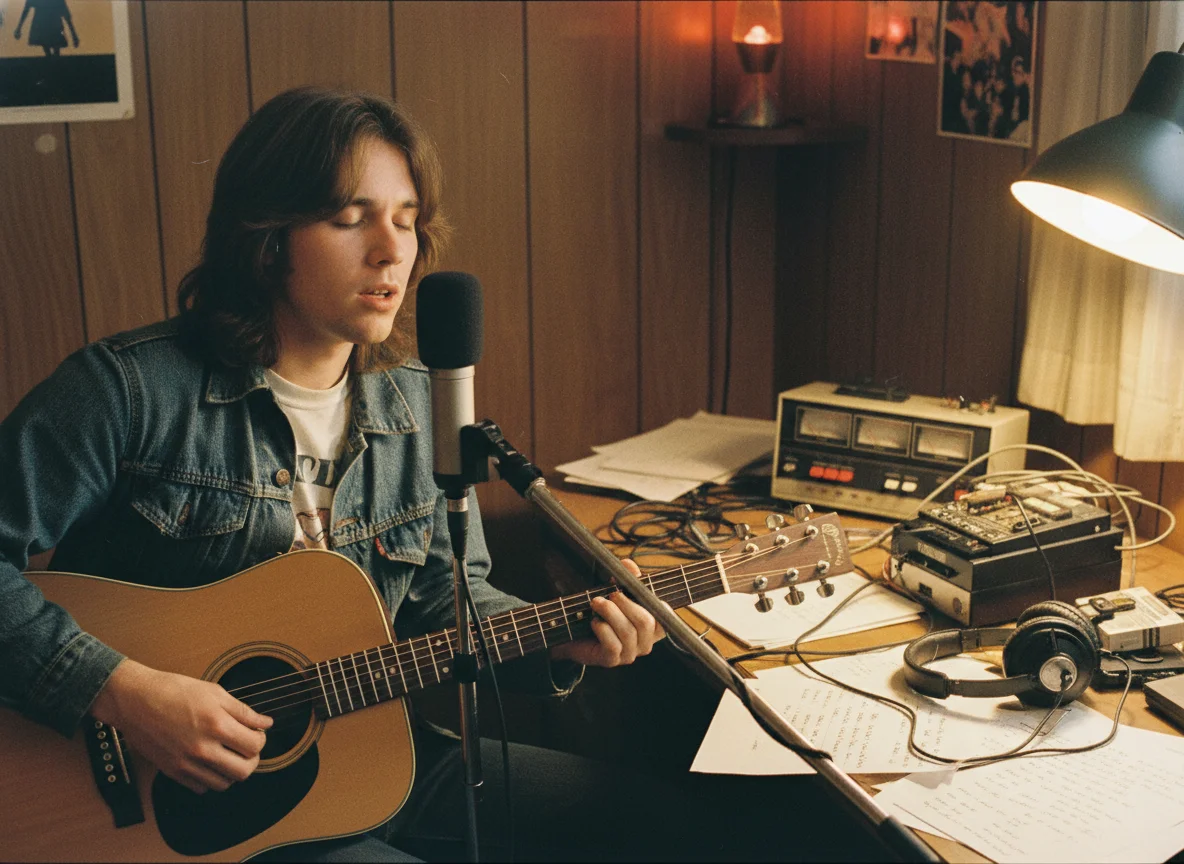 80s home studio demo recording with 4-track cassette