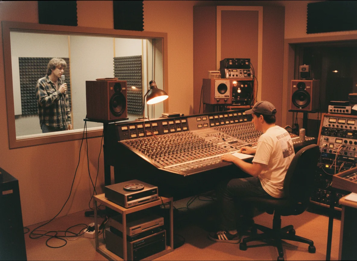 90s recording studio vocal isolation session