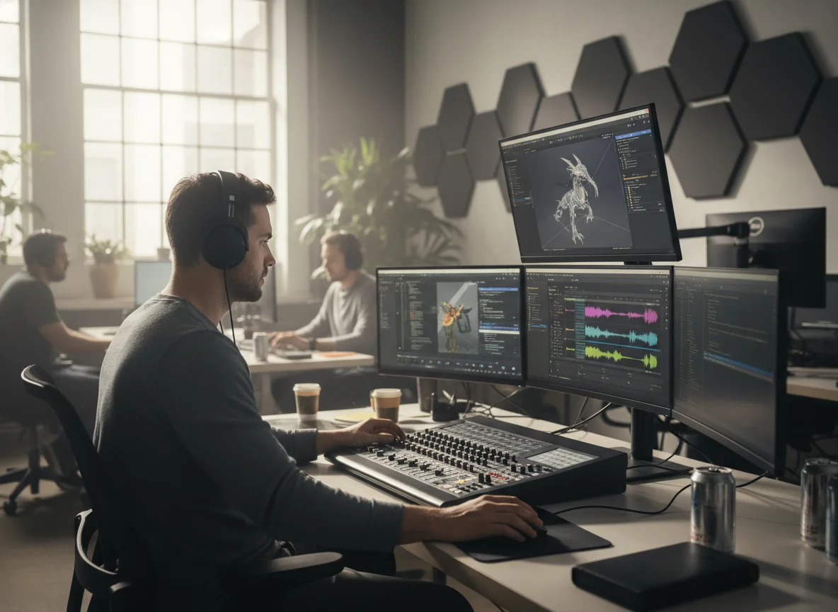 Game audio developer creating character songs